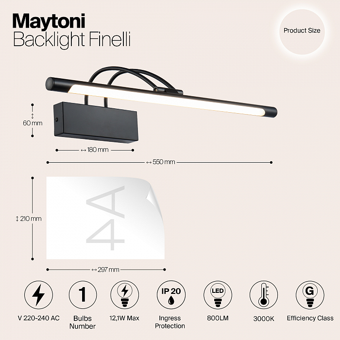 Интерьерная подсветка Maytoni MIR004WL-L12B