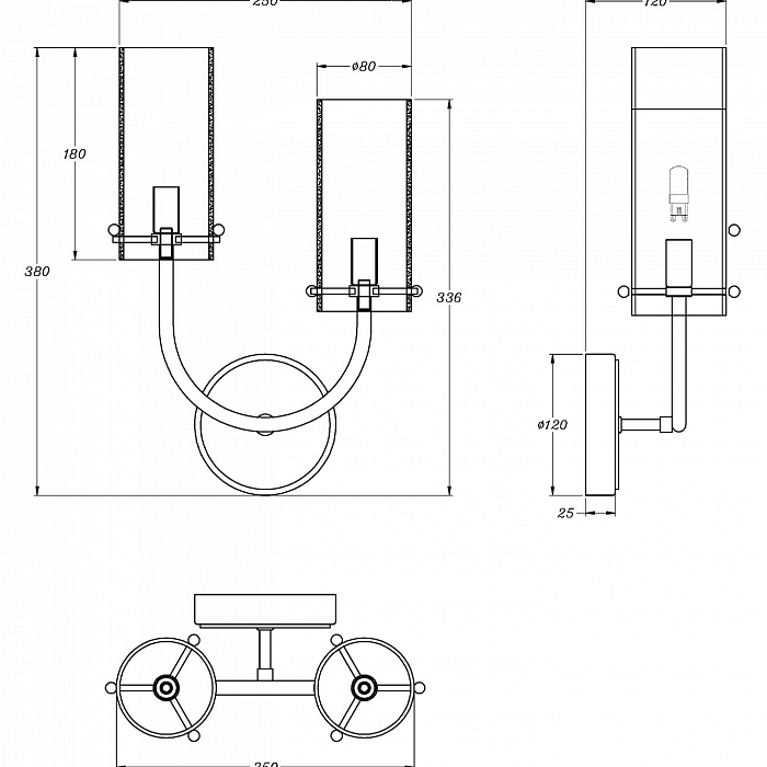 Бра Maytoni MOD223WL-02BS